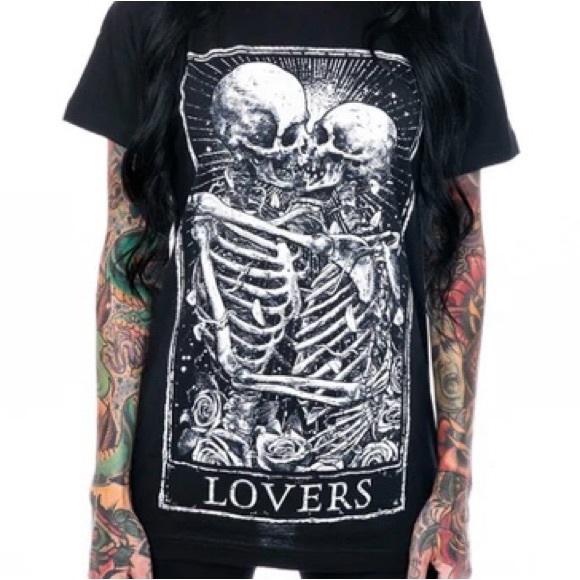 Mortus Viventi Tarot LOVERS TEE 3x - Picture 2 of 11
